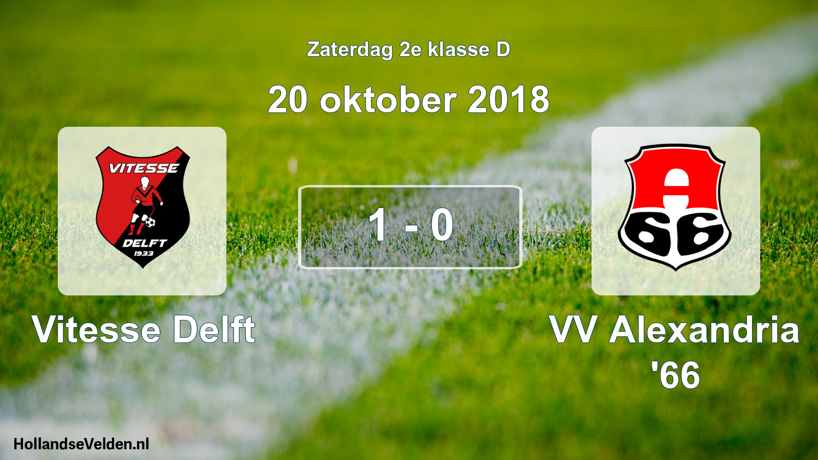Total number of matches played: Vitesse Delft - VV Alexandria '66 1 - 0 (20 October 2018)