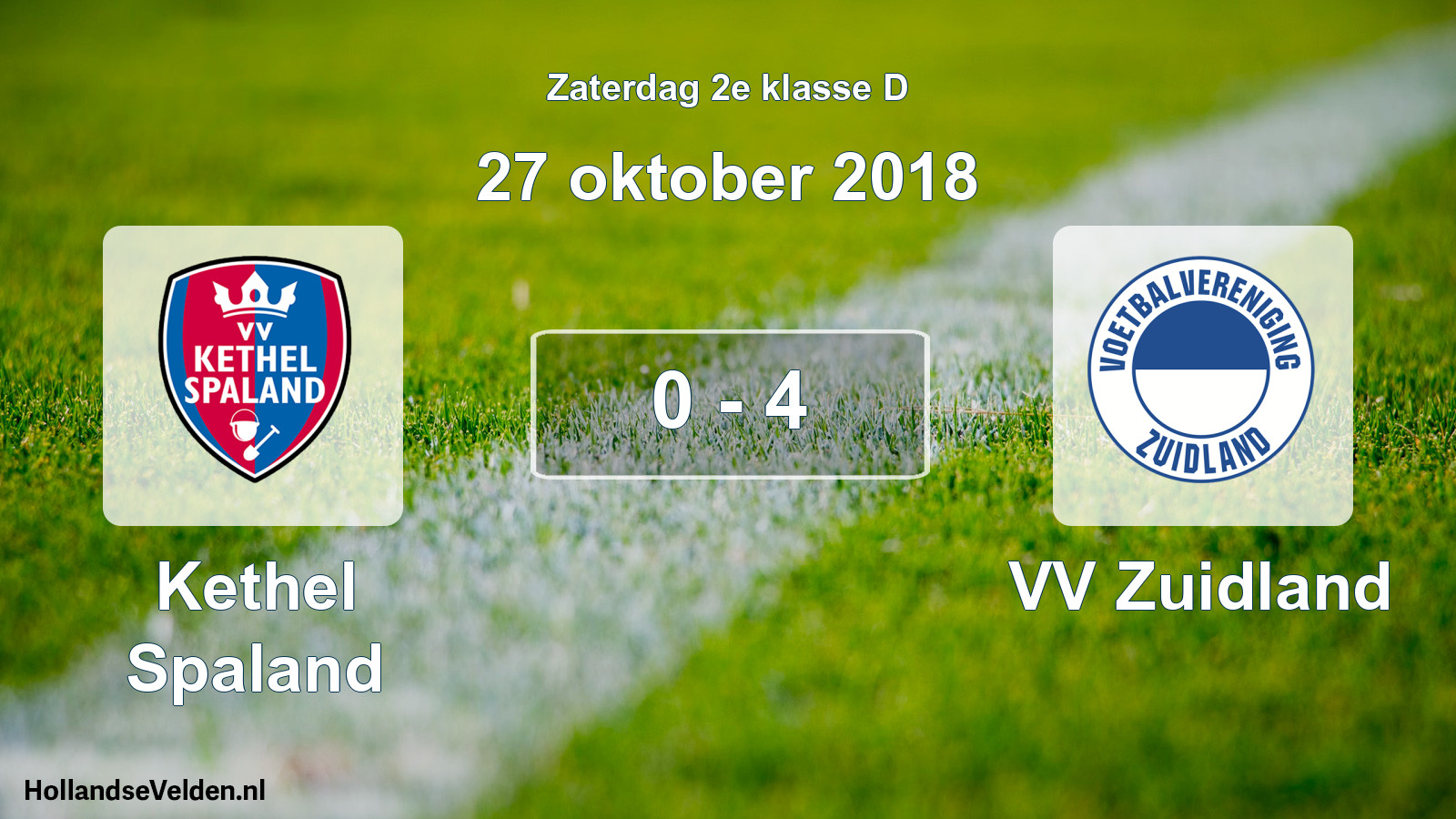 Total number of matches played: Kethel Spaland - VV Zuidland 0 - 4 (27 October 2018)