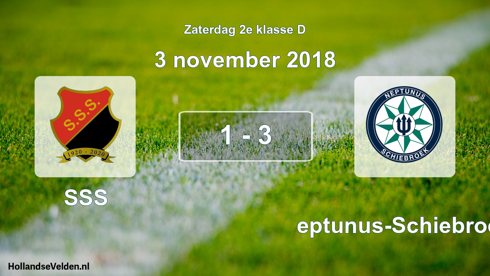 Total number of matches played: SSS - Neptunus-Schiebroek 1 - 3 (3 November 2018)