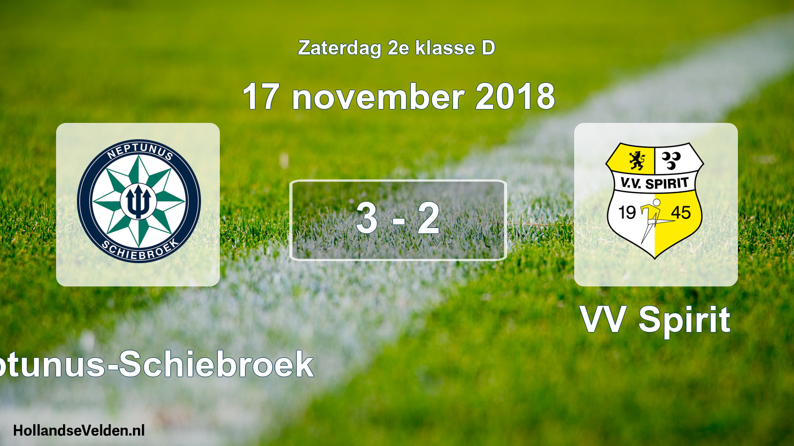 Total number of matches played: Neptunus-Schiebroek - VV Spirit 3 - 2 (17 November 2018)