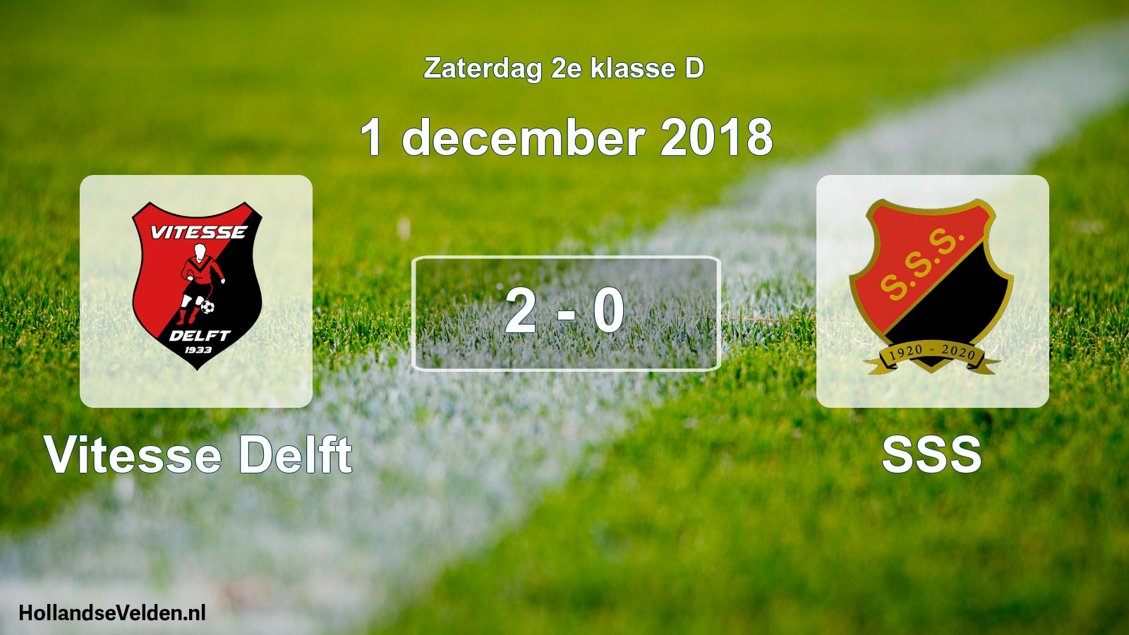 Total number of matches played: Vitesse Delft - SSS 2 - 0 (1 December 2018)
