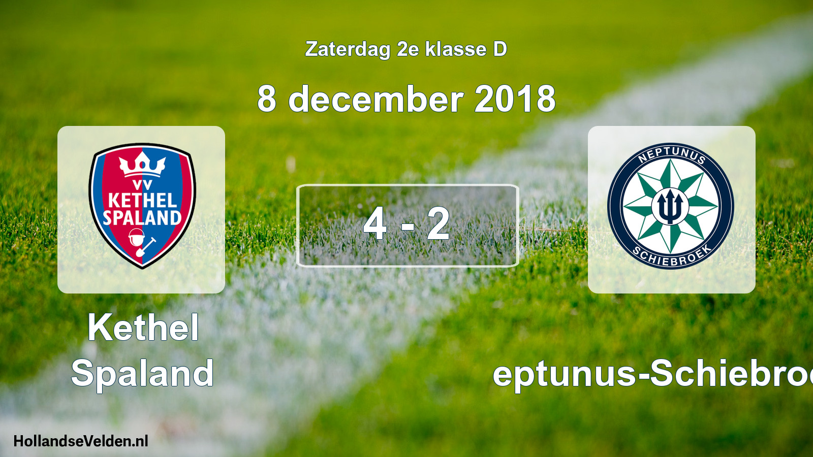 Total number of matches played: Kethel Spaland - Neptunus-Schiebroek 4 - 2 (8 December 2018)