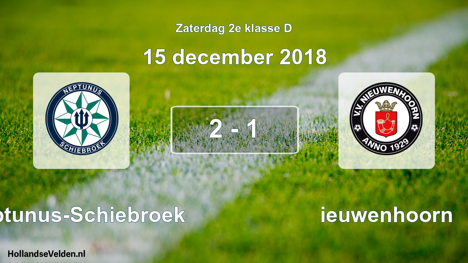 Total number of matches played: Neptunus-Schiebroek - Nieuwenhoorn 2 - 1 (15 December 2018)