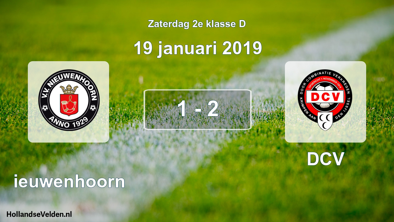 Total number of matches played: Nieuwenhoorn - DCV 1 - 2 (19 January 2019)