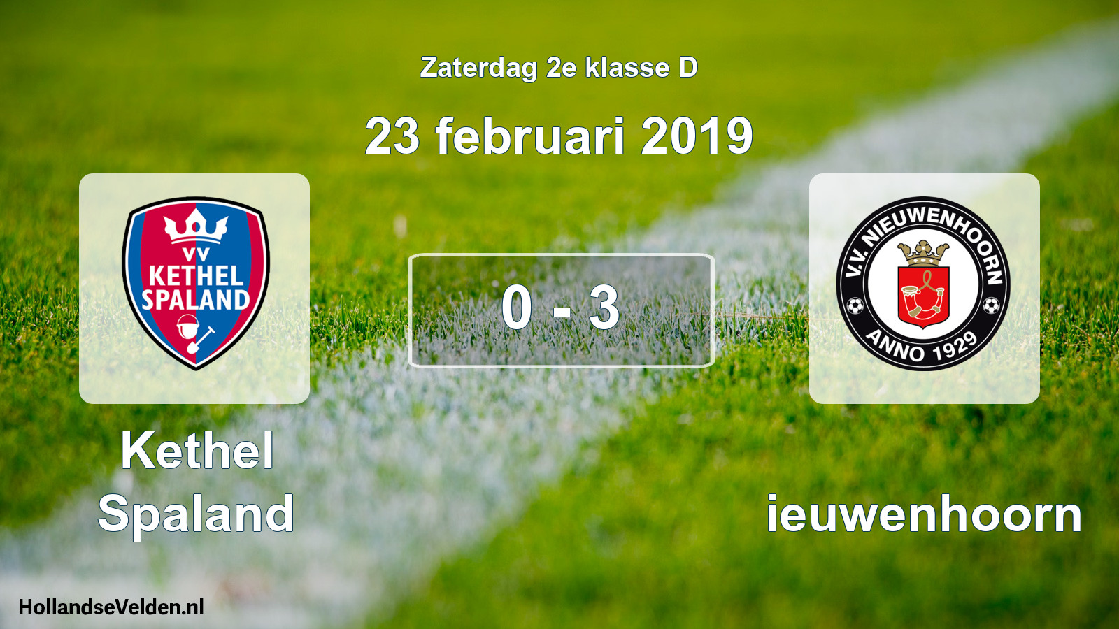 Total number of matches played: Kethel Spaland - Nieuwenhoorn 0 - 3 (23 February 2019)