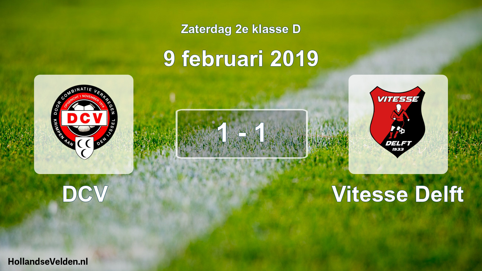 Total number of matches played: DCV - Vitesse Delft 1 - 1 (9 February 2019)