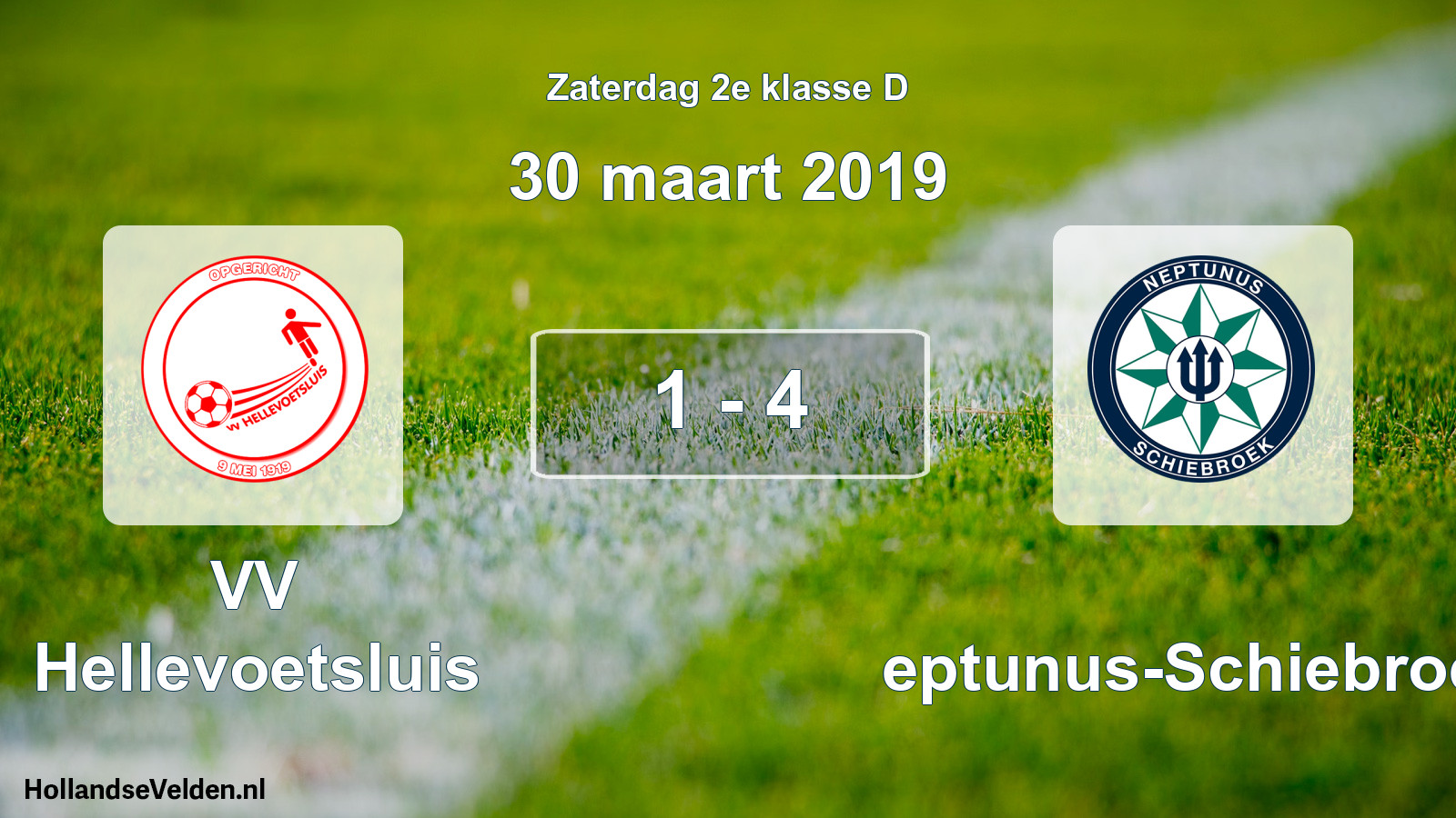 Total number of matches played: VV Hellevoetsluis - Neptunus-Schiebroek 1 - 4 (30 March 2019)