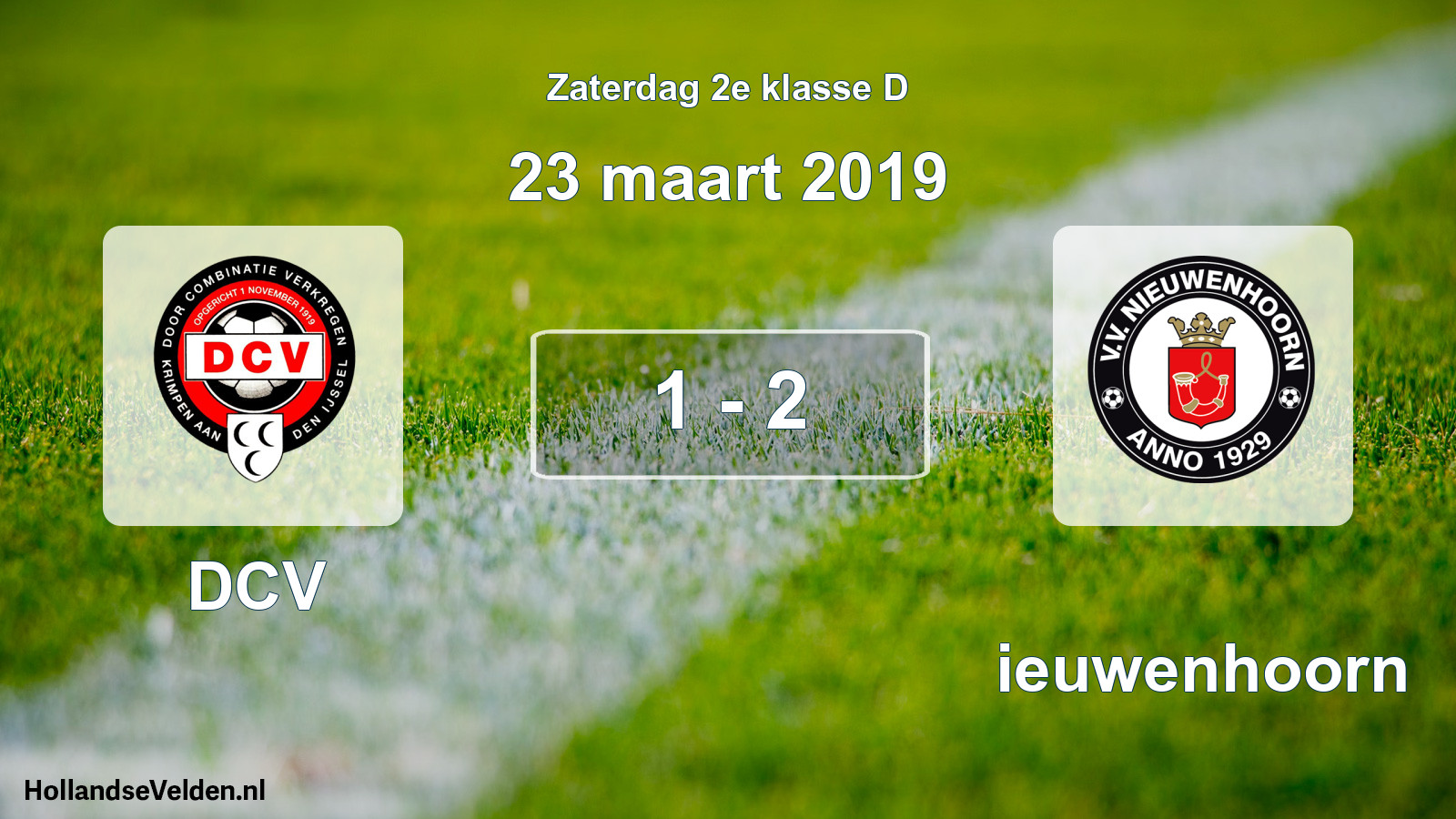 Total number of matches played: DCV - Nieuwenhoorn 1 - 2 (23 March 2019)