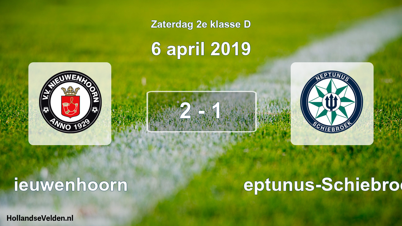 Total number of matches played: Nieuwenhoorn - Neptunus-Schiebroek 2 - 1 (6 April 2019)
