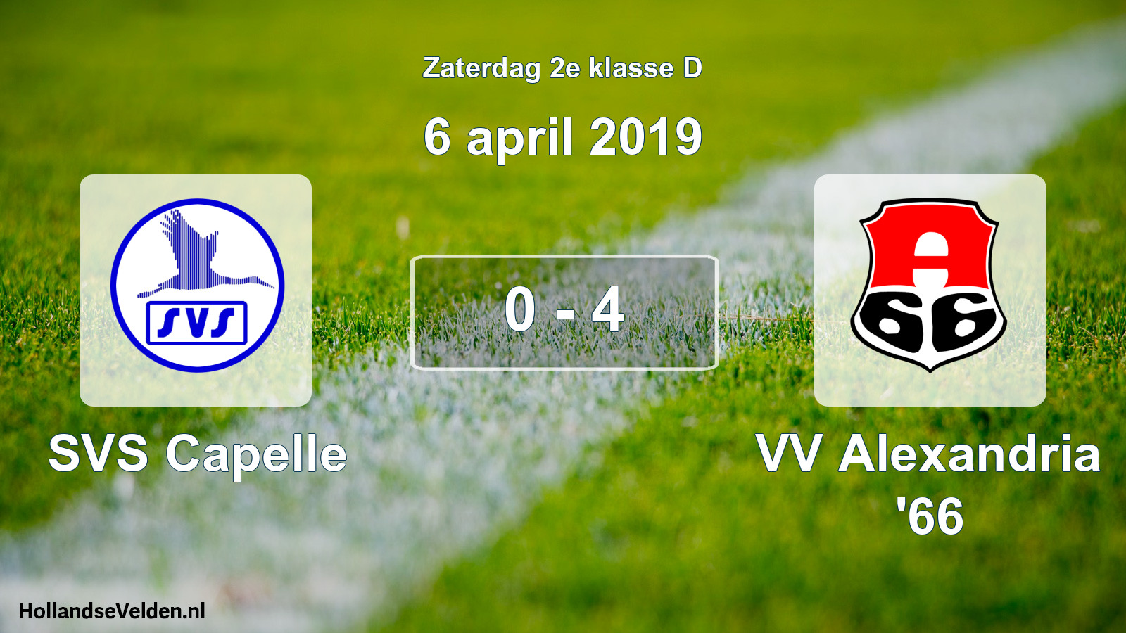 Total number of matches played: SVS Capelle - VV Alexandria '66 0 - 4 (6 April 2019)