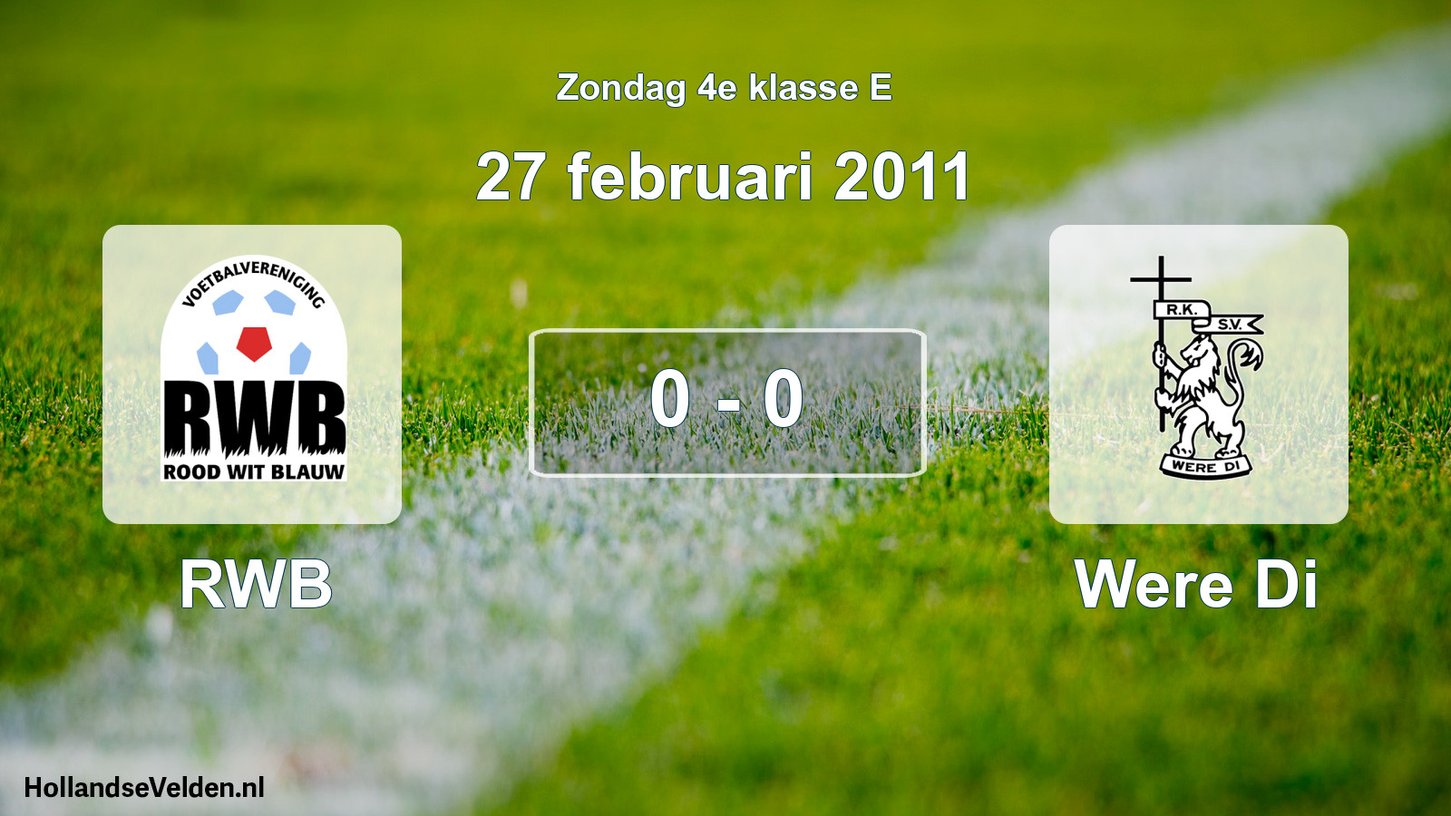 Total number of matches played: RWB - Were Di 0 - 0 (27 February 2011)