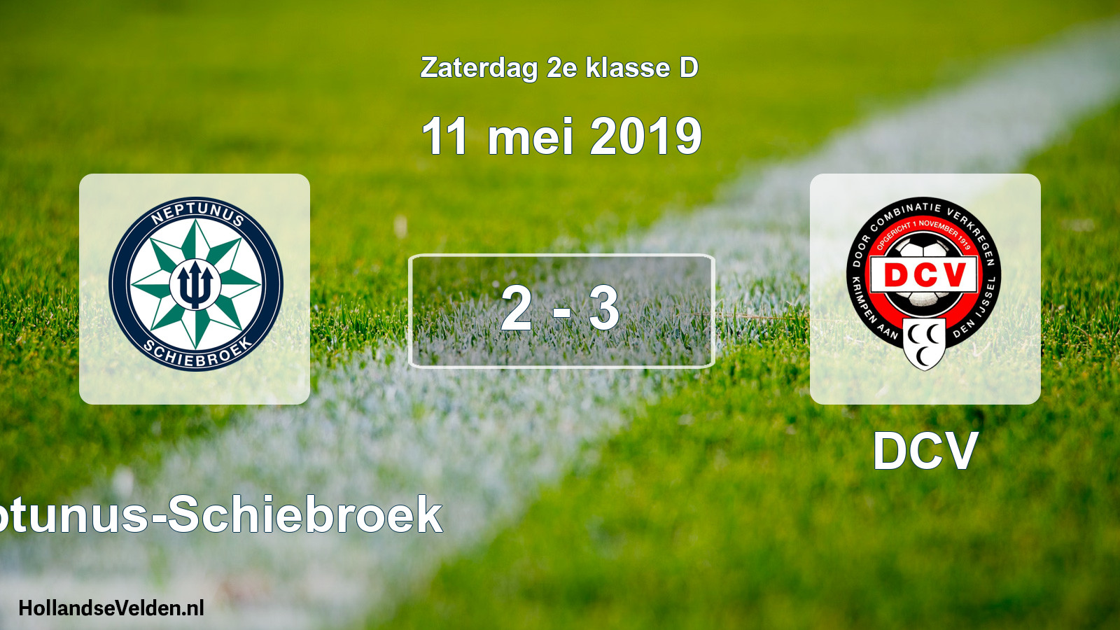 Total number of matches played: Neptunus-Schiebroek - DCV 2 - 3 (11 May 2019)