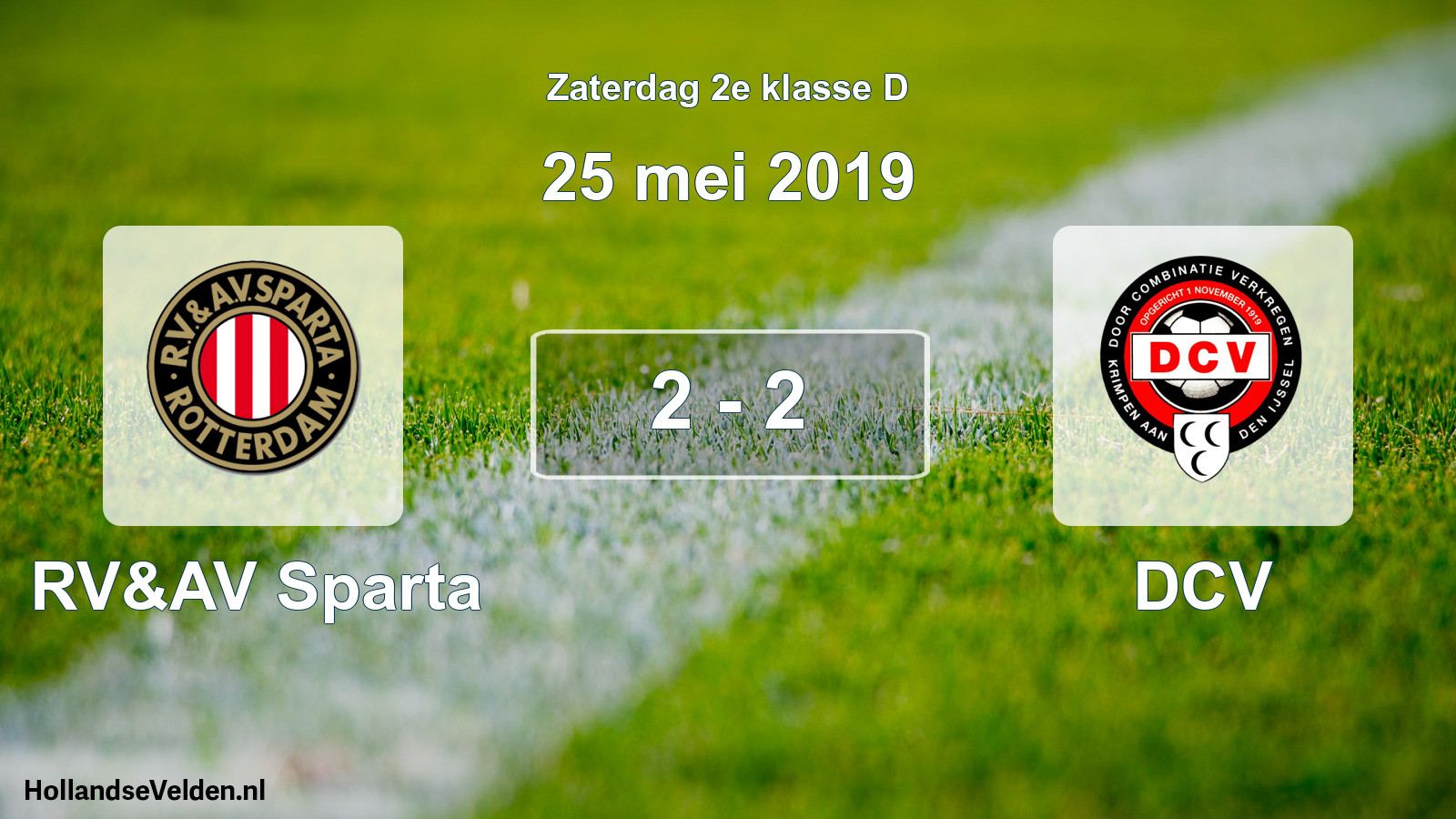 Total number of matches played: RV&AV Sparta - DCV 2 - 2 (25 May 2019)