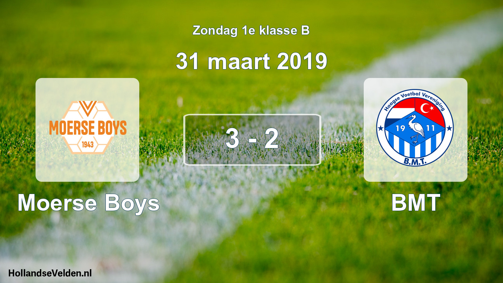 Total number of matches played: Moerse Boys - BMT 3 - 2 (31 March 2019)