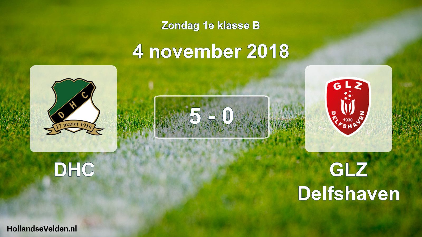 Total number of matches played: DHC - GLZ Delfshaven 5 - 0 (4 November 2018)