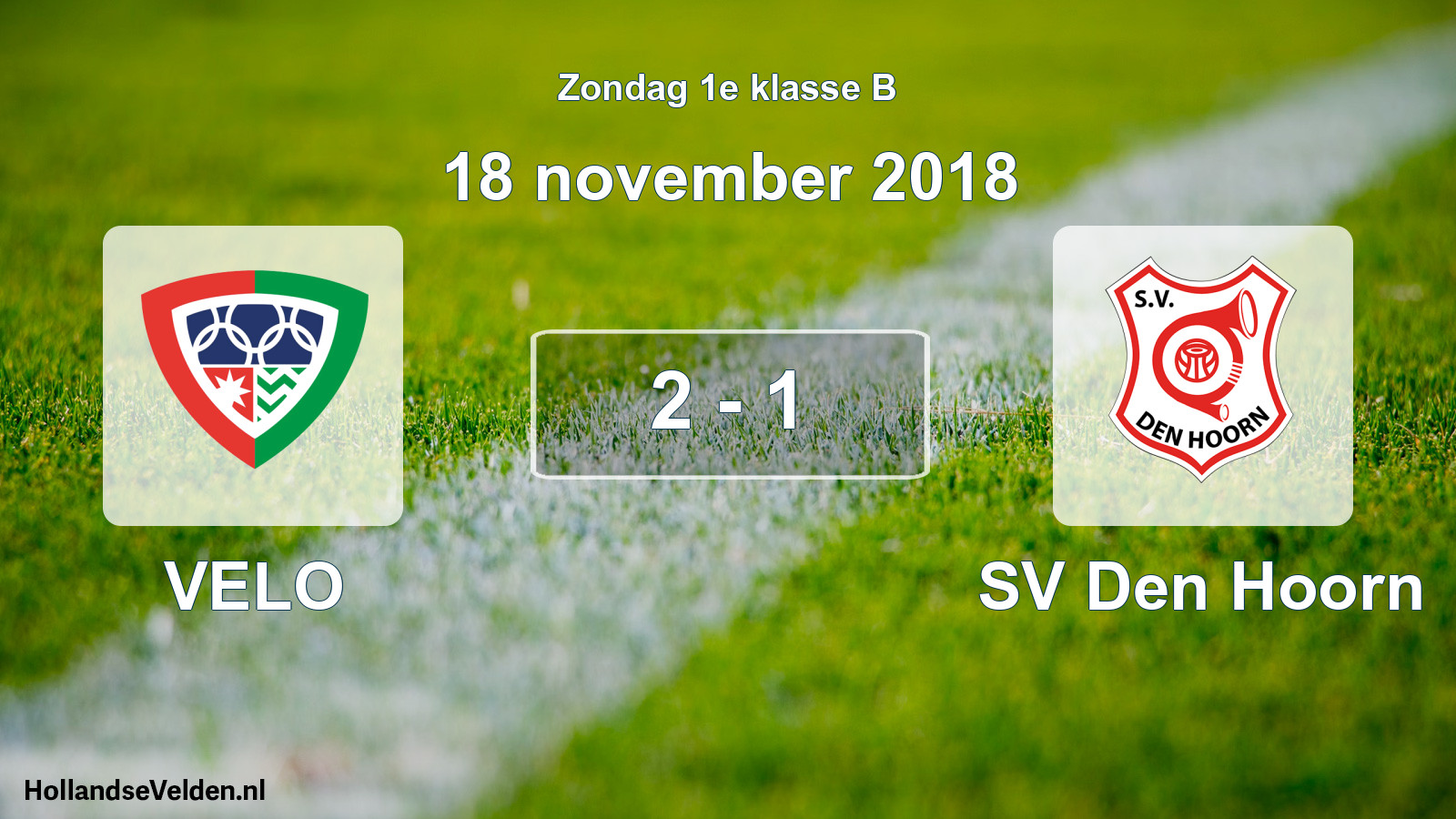 Total number of matches played: VELO - SV Den Hoorn 2 - 1 (18 November 2018)