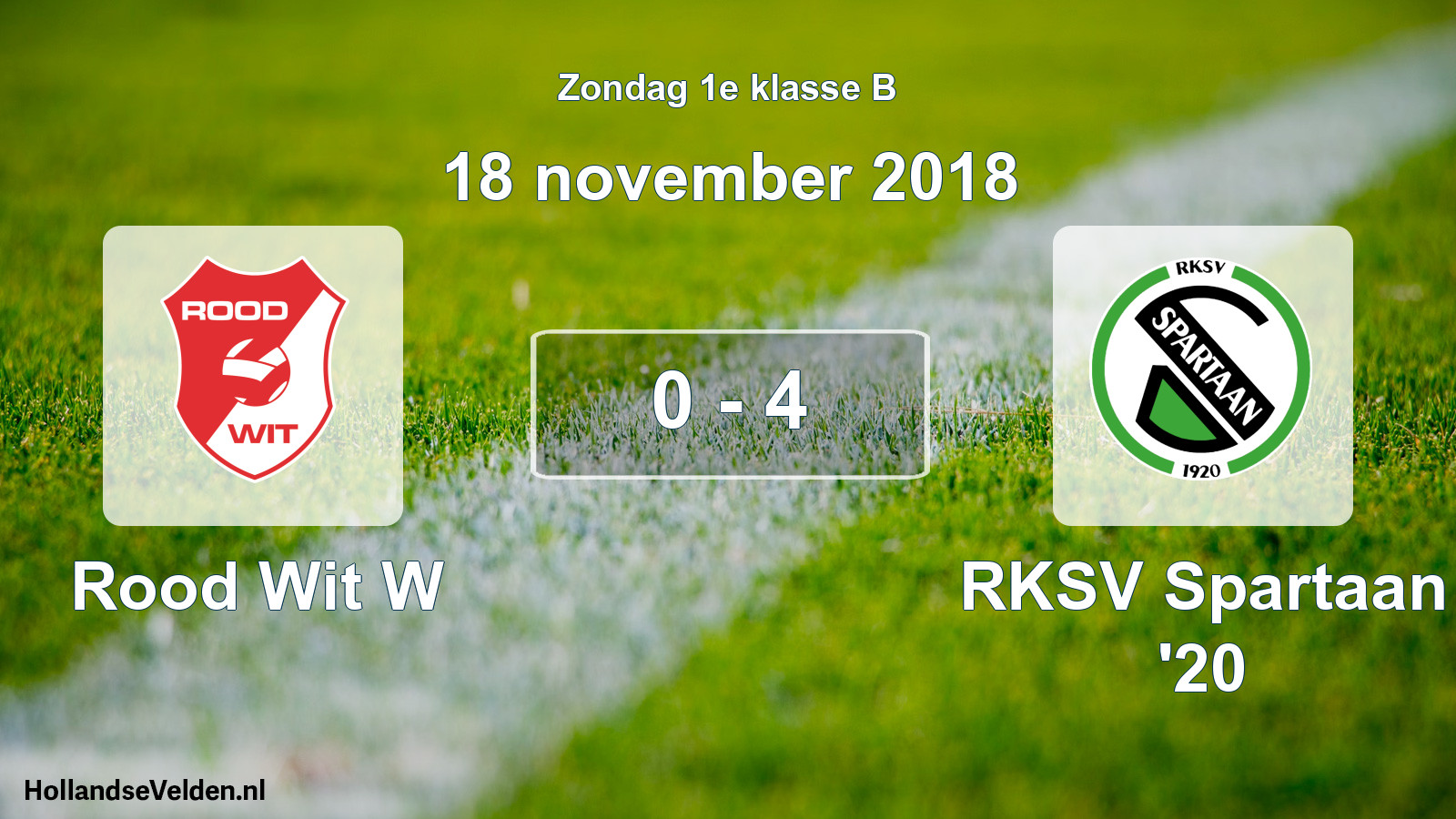 Total number of matches played: Rood Wit W - RKSV Spartaan '20 0 - 4 (18 November 2018)