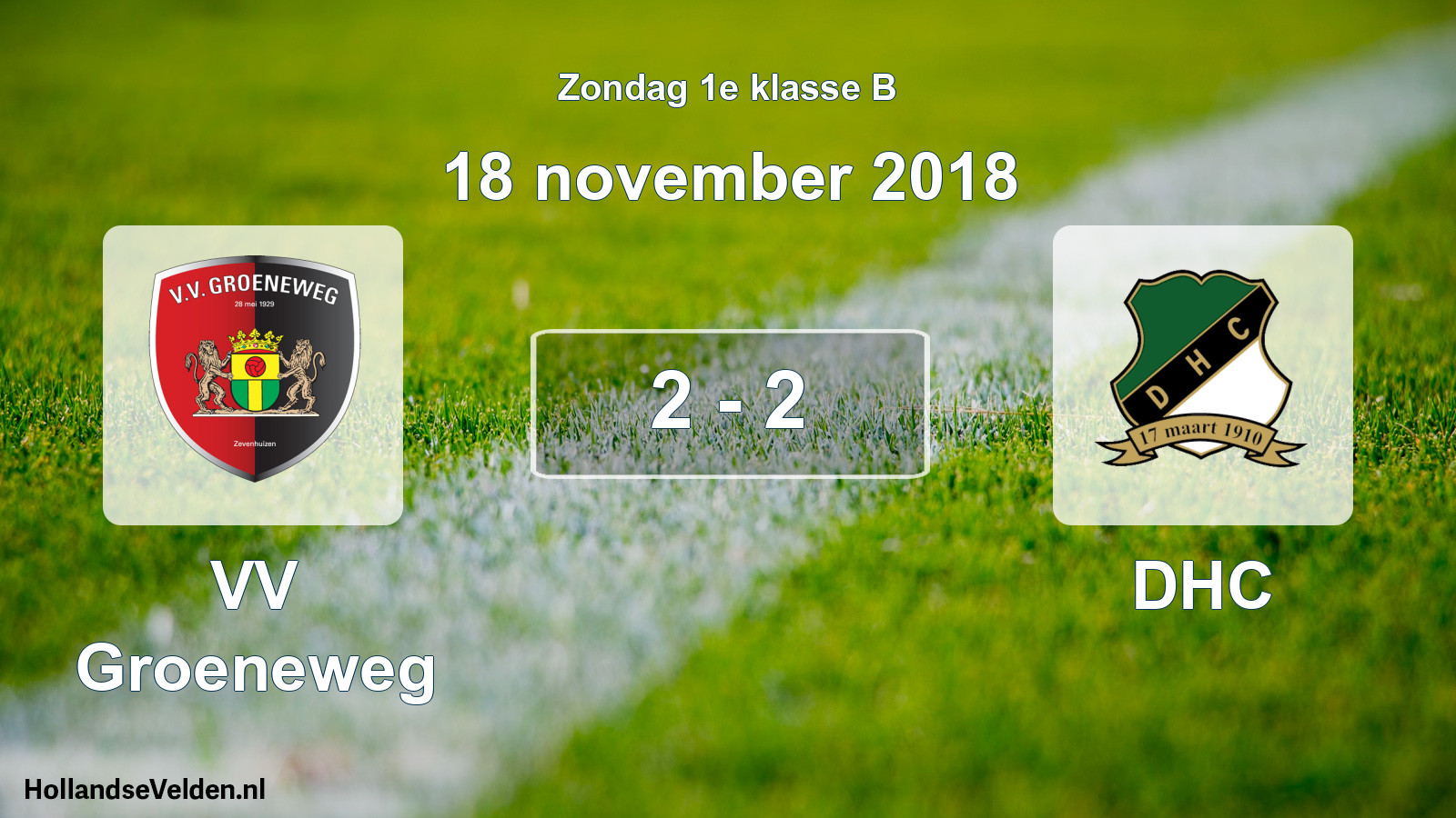 Total number of matches played: VV Groeneweg - DHC 2 - 2 (18 November 2018)