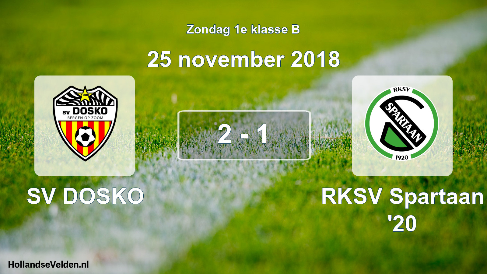 Total number of matches played: SV DOSKO - RKSV Spartaan '20 2 - 1 (25 November 2018)