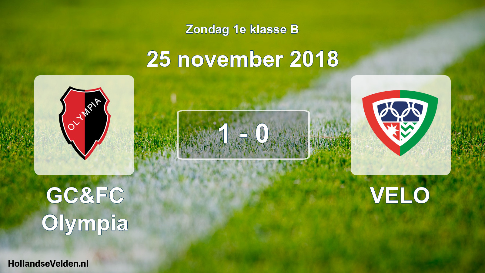 Total number of matches played: GC&FC Olympia - VELO 1 - 0 (25 November 2018)