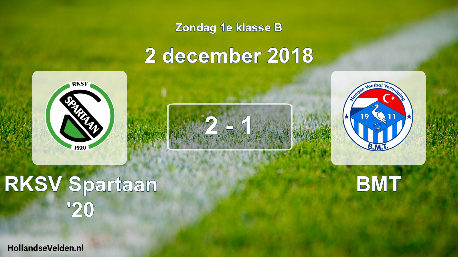 Total number of matches played: RKSV Spartaan '20 - BMT 2 - 1 (2 December 2018)