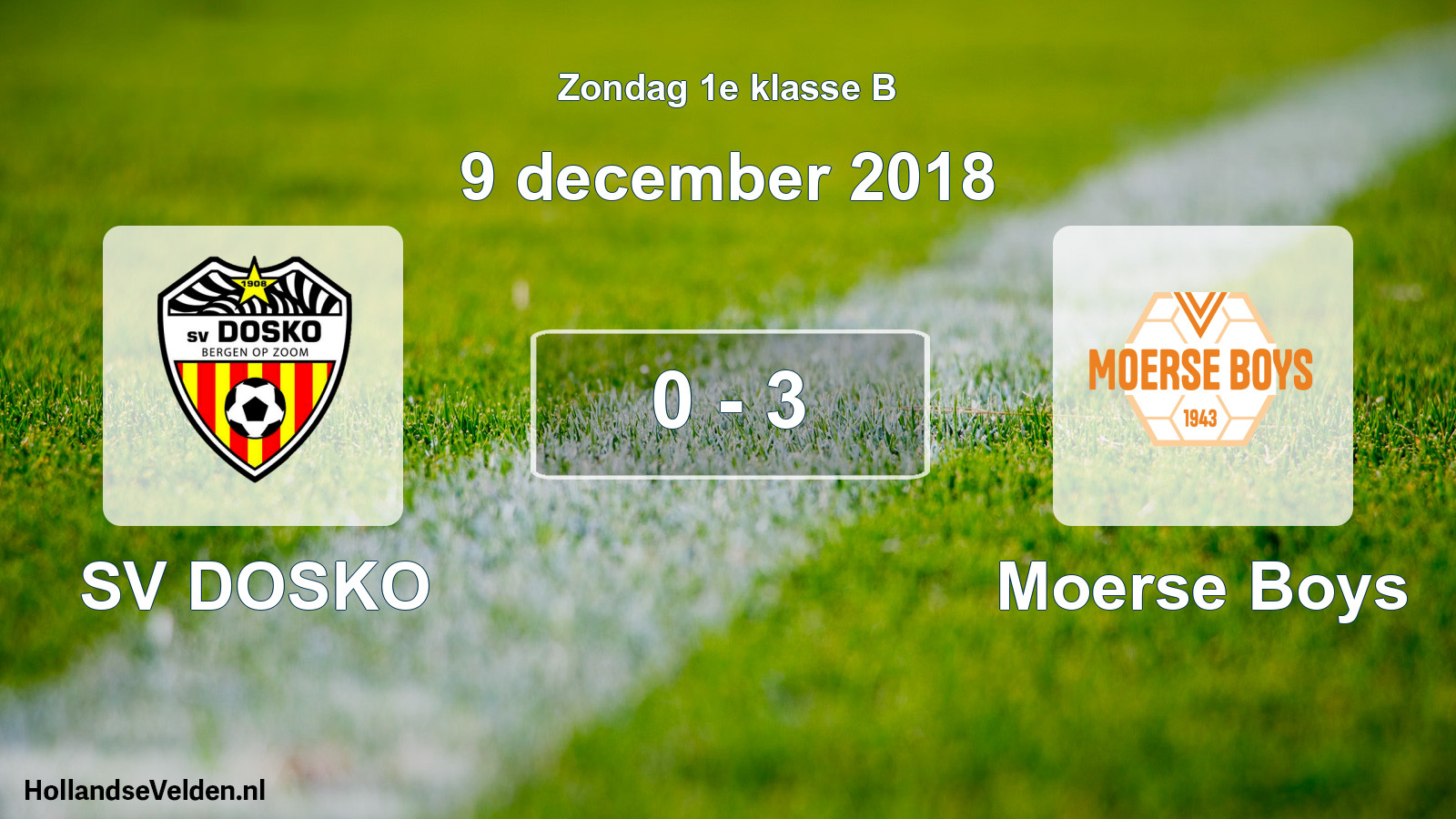 Total number of matches played: SV DOSKO - Moerse Boys 0 - 3 (9 December 2018)