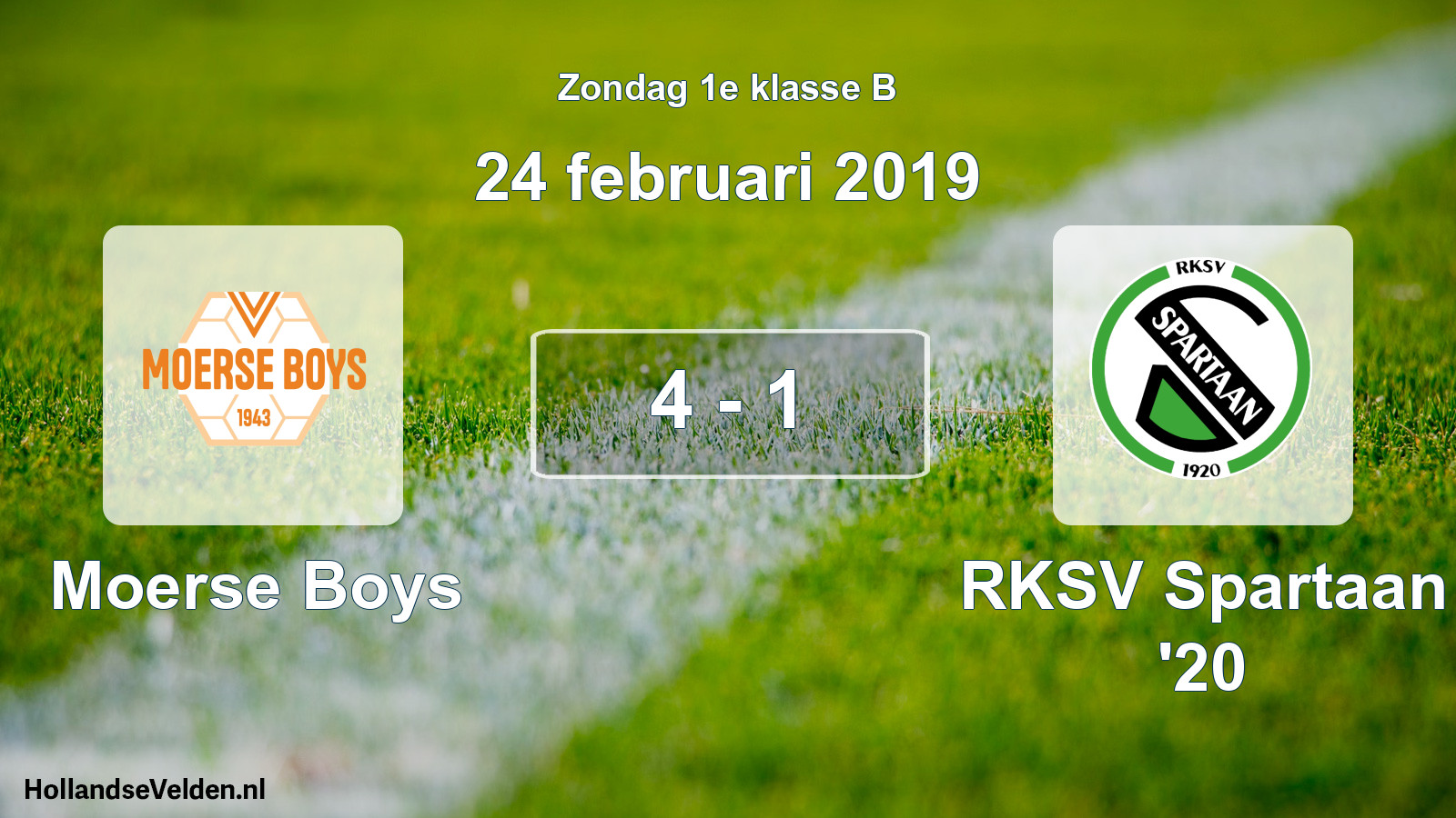 Total number of matches played: Moerse Boys - RKSV Spartaan '20 4 - 1 (24 February 2019)