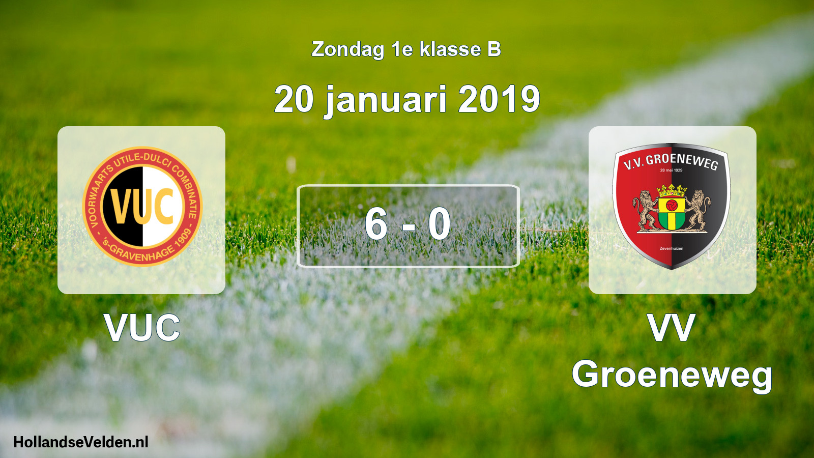 Total number of matches played: VUC - VV Groeneweg 6 - 0 (20 January 2019)