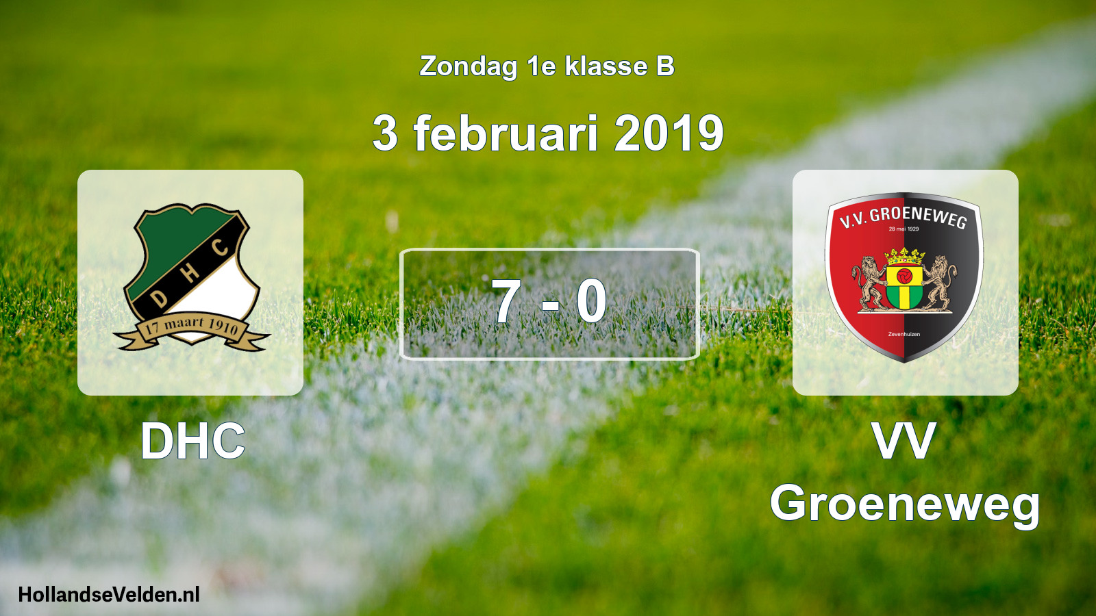 Total number of matches played: DHC - VV Groeneweg 7 - 0 (3 February 2019)