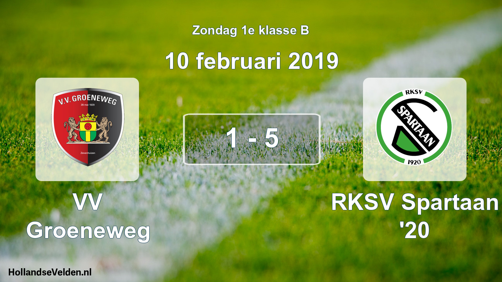 Total number of matches played: VV Groeneweg - RKSV Spartaan '20 1 - 5 (10 February 2019)