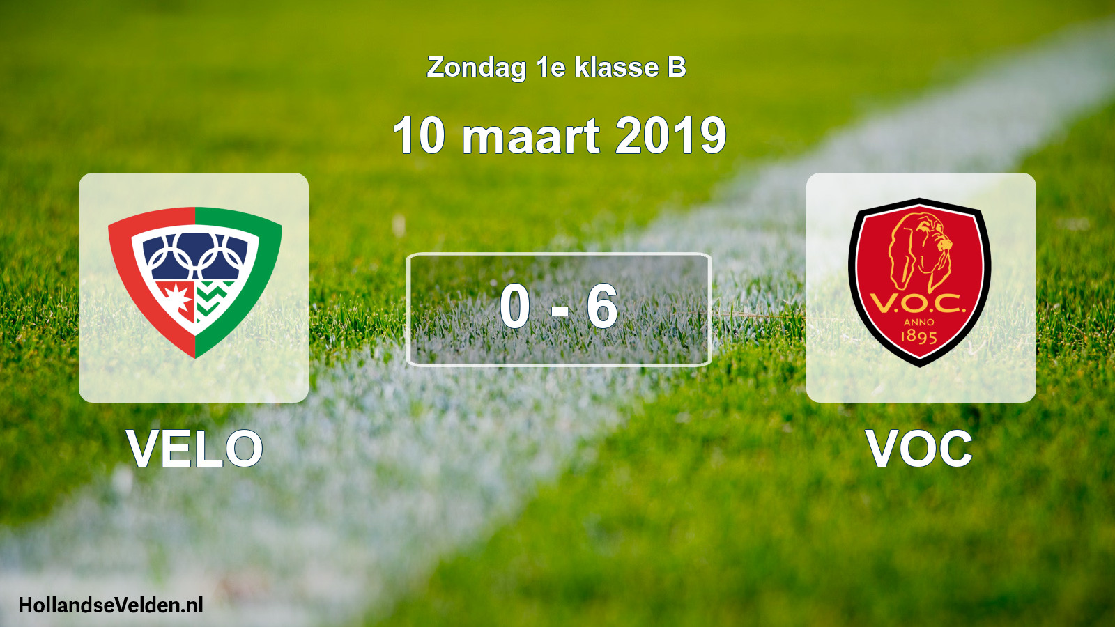 Total number of matches played: VELO - VOC 0 - 6 (10 March 2019)