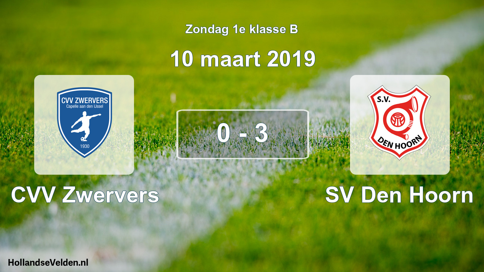 Total number of matches played: CVV Zwervers - SV Den Hoorn 0 - 3 (10 March 2019)