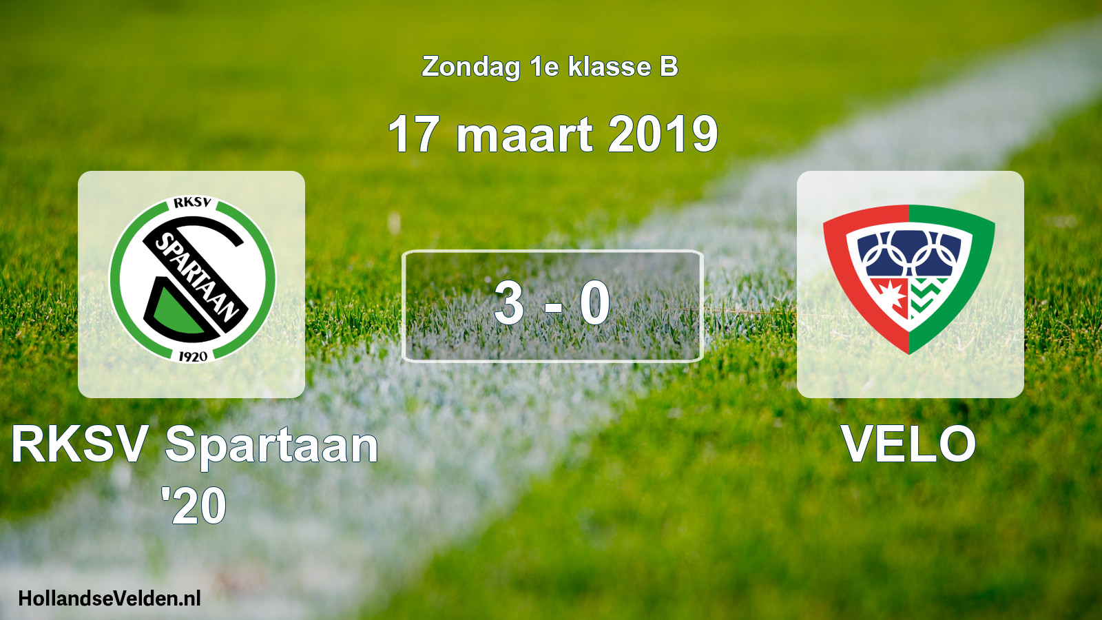 Total number of matches played: RKSV Spartaan '20 - VELO 3 - 0 (17 March 2019)
