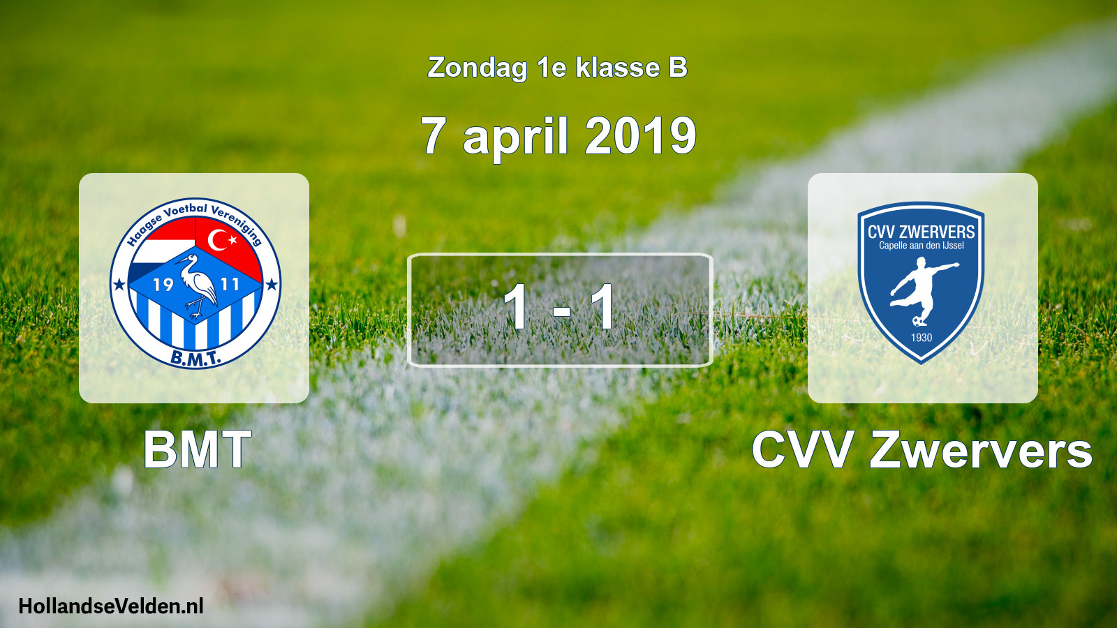 Total number of matches played: BMT - CVV Zwervers 1 - 1 (7 April 2019)