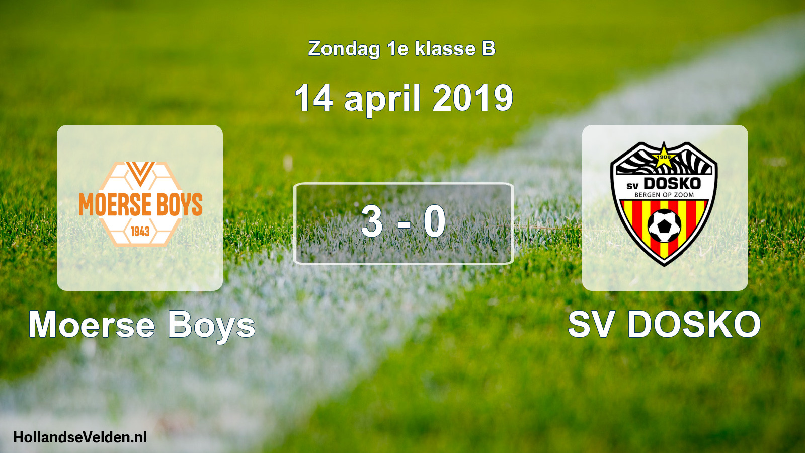 Total number of matches played: Moerse Boys - SV DOSKO 3 - 0 (14 April 2019)