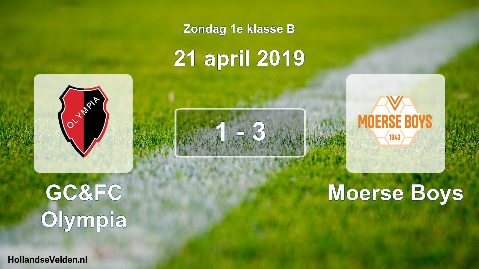 Total number of matches played: GC&FC Olympia - Moerse Boys 1 - 3 (21 April 2019)