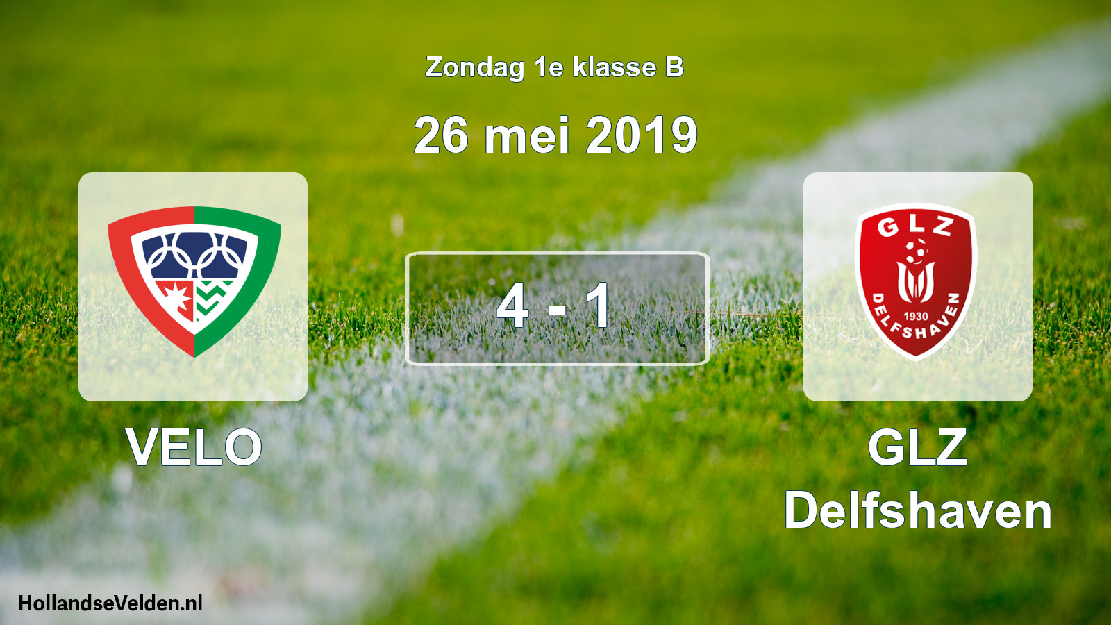 Total number of matches played: VELO - GLZ Delfshaven 4 - 1 (26 May 2019)