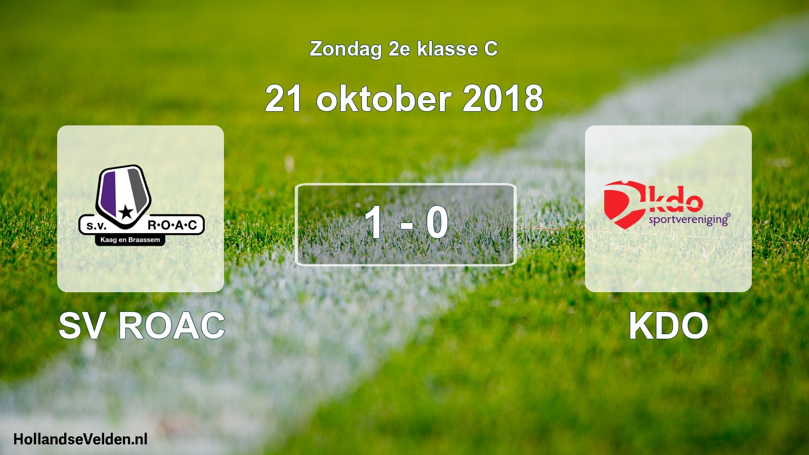 Total number of matches played: SV ROAC - KDO 1 - 0 (21 October 2018)