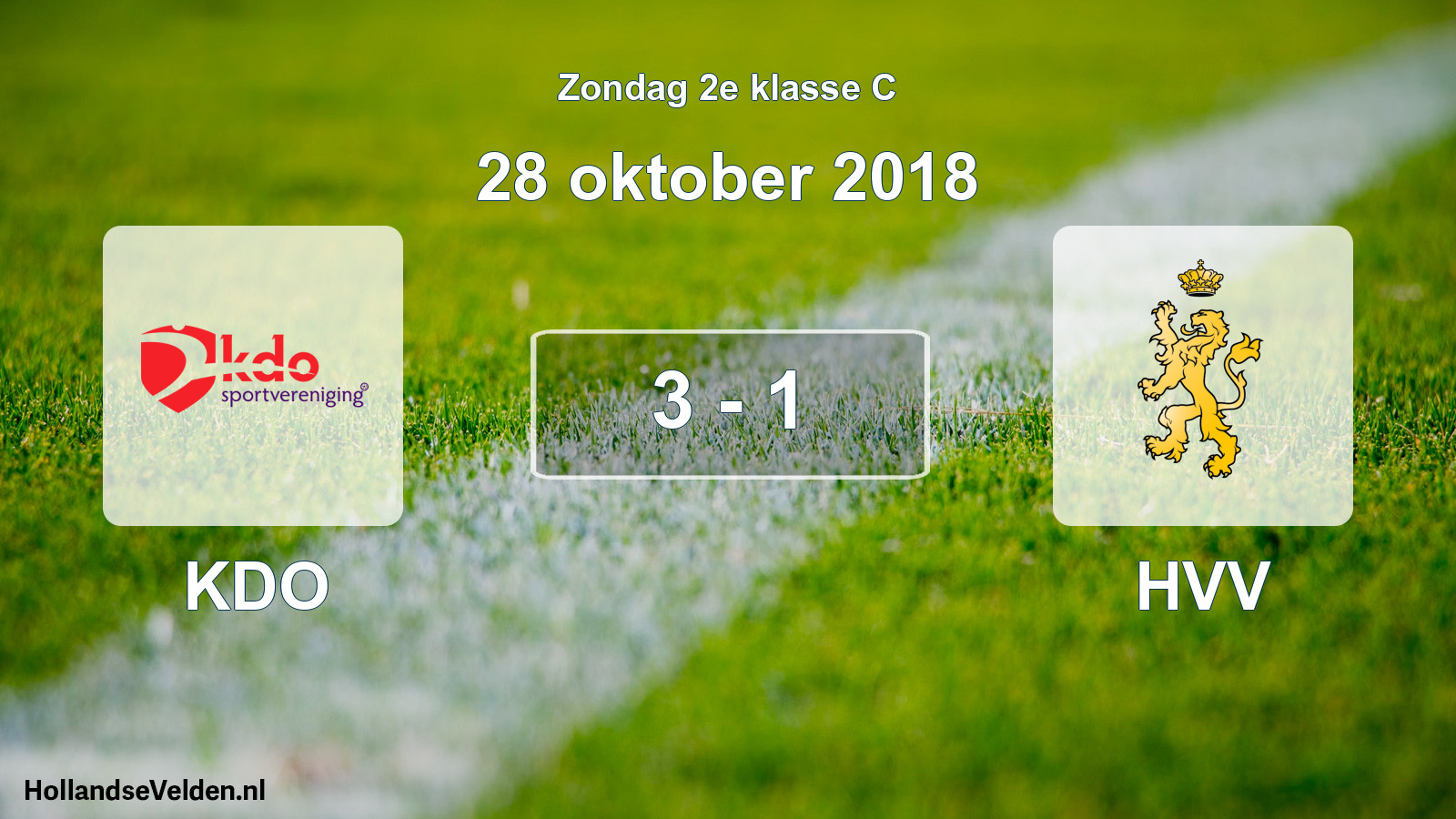 Total number of matches played: KDO - HVV 3 - 1 (28 October 2018)