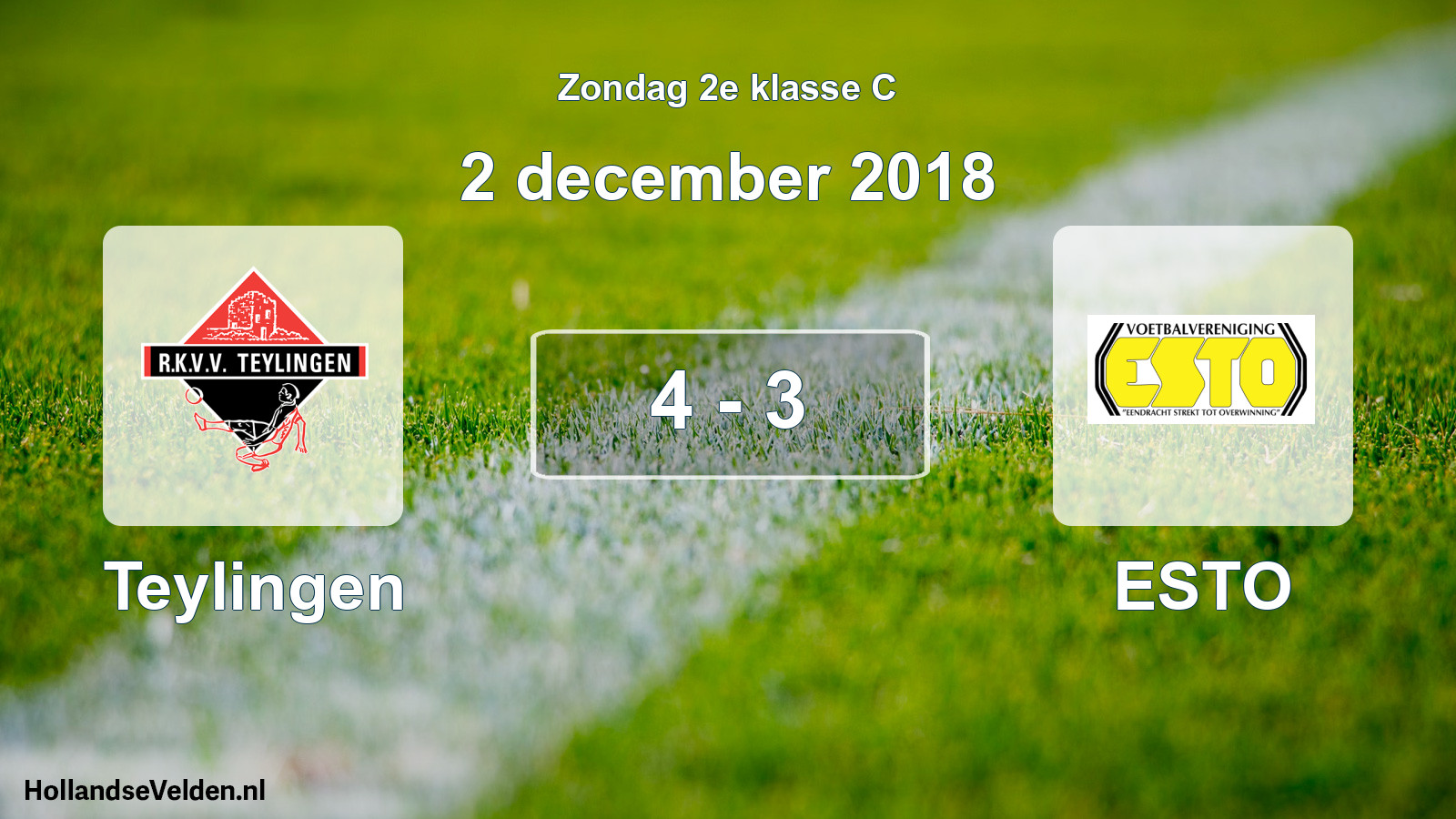 Total number of matches played: Teylingen - ESTO 4 - 3 (2 December 2018)