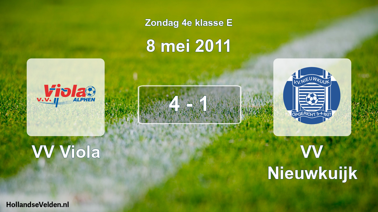 Total number of matches played: VV Viola - VV Nieuwkuijk 4 - 1 (8 May 2011)