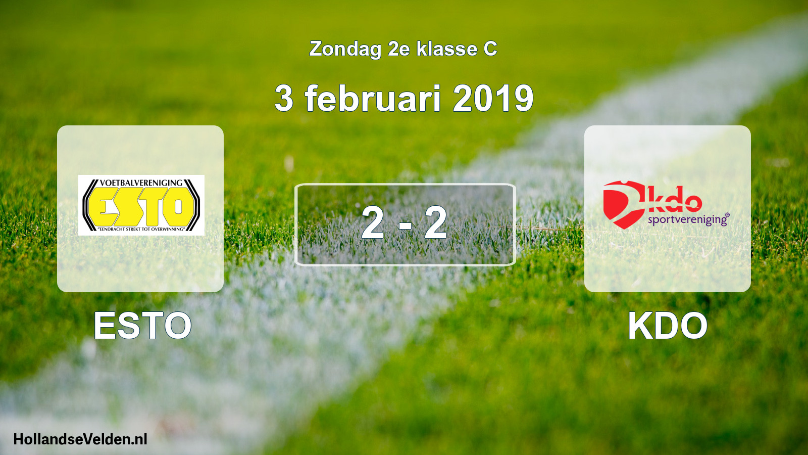 Total number of matches played: ESTO - KDO 2 - 2 (3 February 2019)