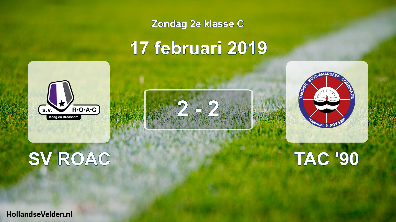 Total number of matches played: SV ROAC - TAC '90 2 - 2 (17 February 2019)