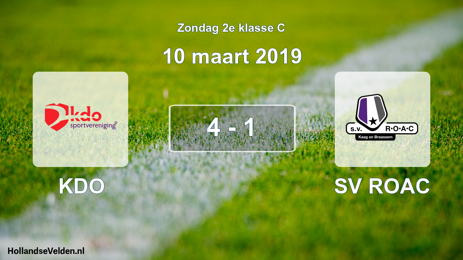 Total number of matches played: KDO - SV ROAC 4 - 1 (10 March 2019)
