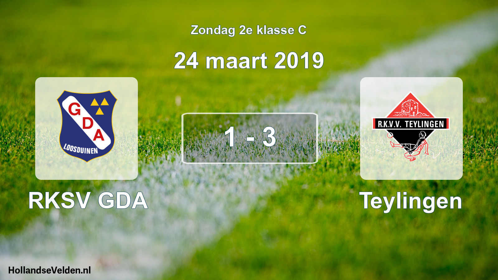 Total number of matches played: RKSV GDA - Teylingen 1 - 3 (24 March 2019)