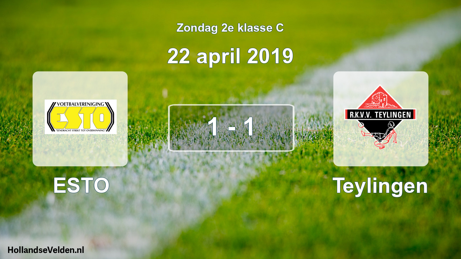 Total number of matches played: ESTO - Teylingen 1 - 1 (22 April 2019)
