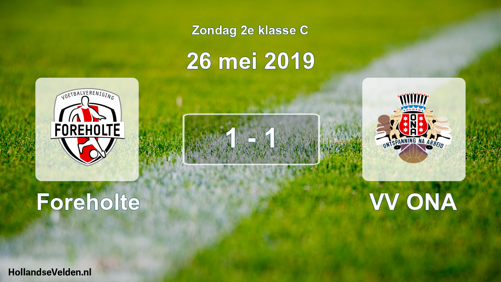 Total number of matches played: Foreholte - VV ONA 1 - 1 (26 May 2019)