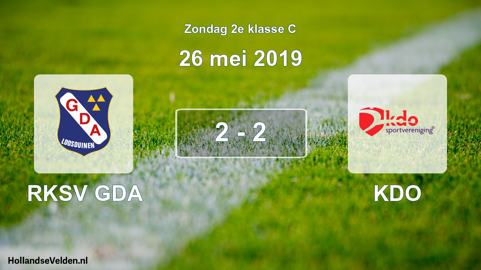 Total number of matches played: RKSV GDA - KDO 2 - 2 (26 May 2019)