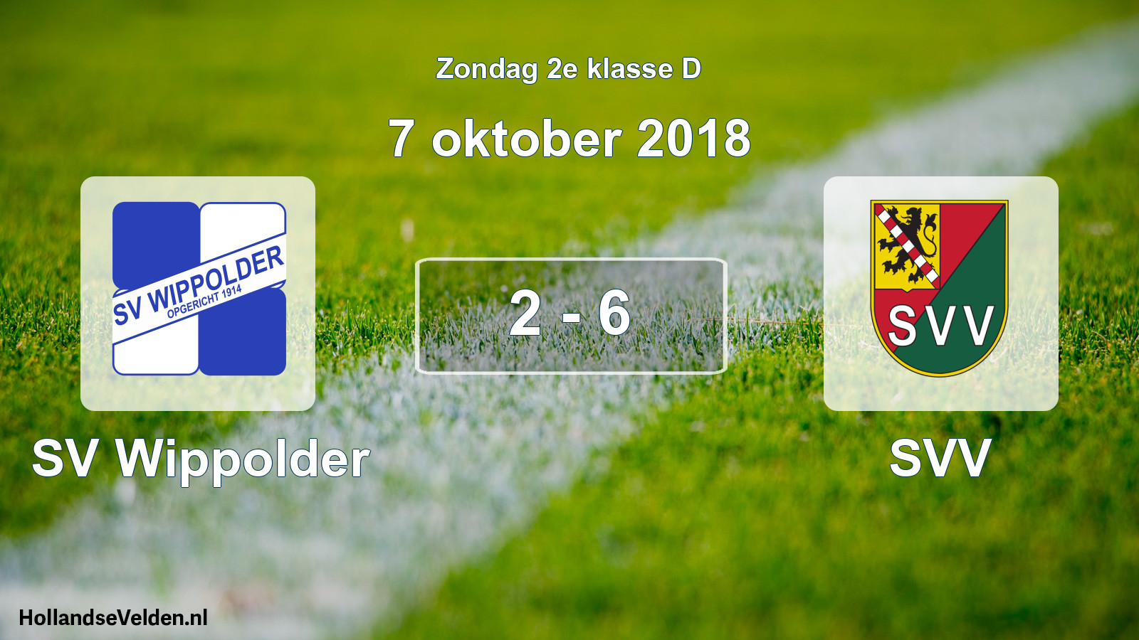 Total number of matches played: SV Wippolder - SVV 2 - 6 (7 October 2018)