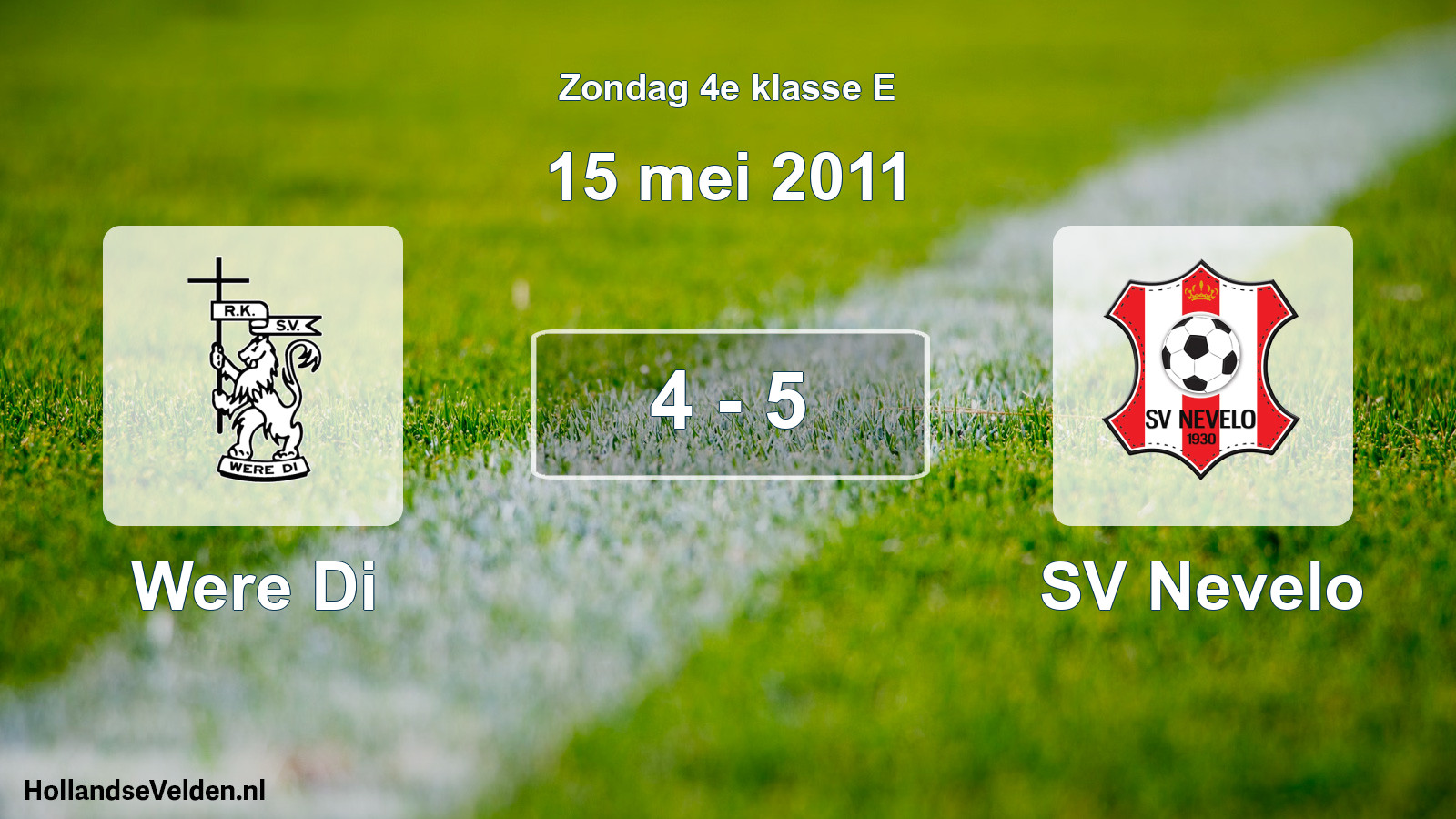 Total number of matches played: Were Di - SV Nevelo 4 - 5 (15 May 2011)